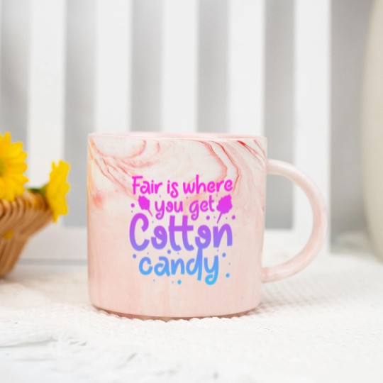 Discover Fair Is Where You Get Cotton Candy Marble Mugs