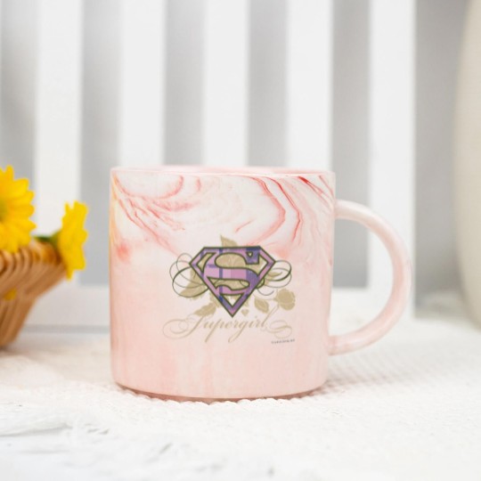 Discover Supergirl Flowers Marble Mugs
