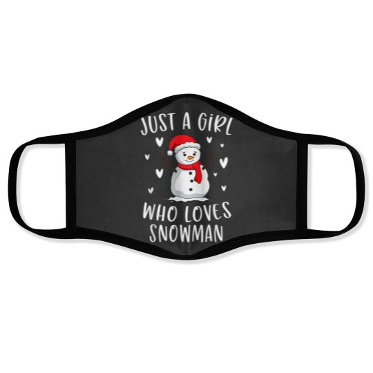 Discover Just A Girl Who Loves Snowman Xmas Cute Christmas Face Masks