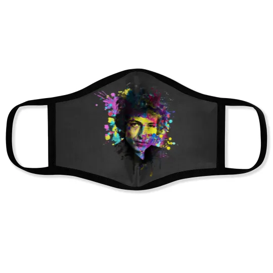 Discover Bob Dylan paint color Face Masks