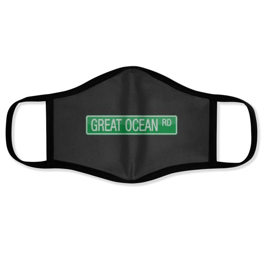 Discover 020 Great Ocean Road street sign Sticker Face Masks