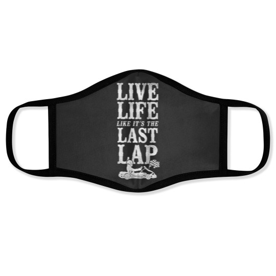 Discover Go Kart Racing Vintage Live Life Like Its The Last Lap Face Masks