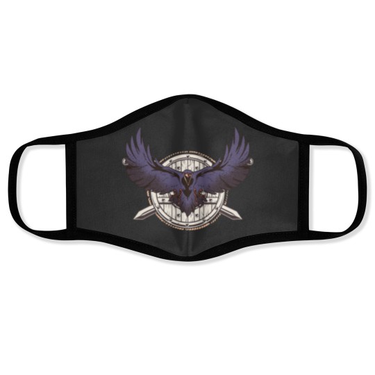 Discover Odins Raven Hugin Munin Viking Valhalla Face Masks