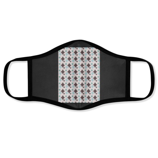 Discover Colorful Diamond Shapes Modern Maximalist Pattern Walnut Brown Graphic Face Masks