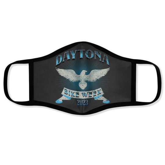 Discover 2024 daytona beach bike week eagle 2art on front Face Masks