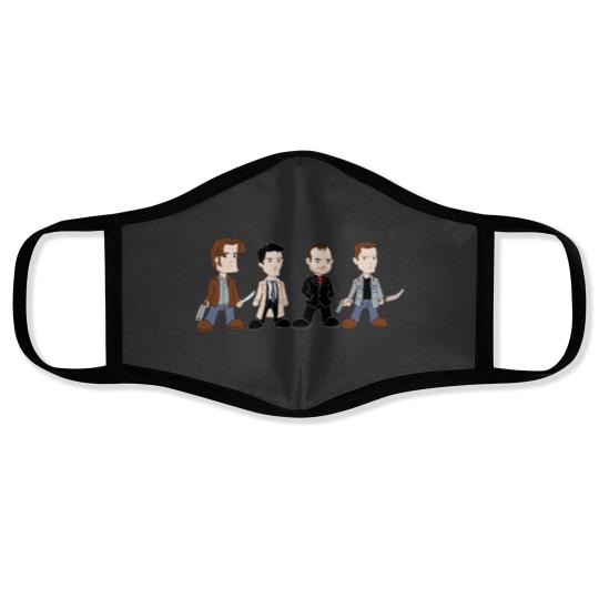 Discover Sam, Dean, Castiel, Crowley Face Masks