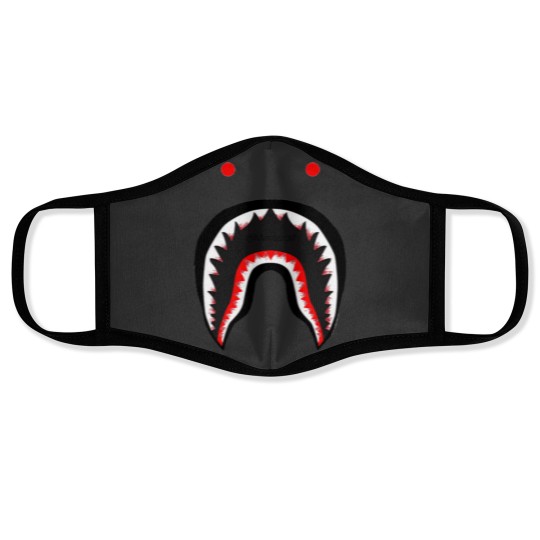 Discover bape shark black color Face Masks