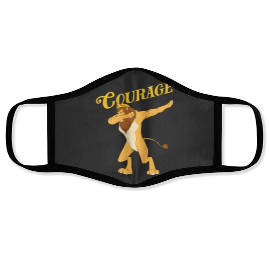 Discover Cowardly Lion Dab  - The Wizard Of Oz TShirt -Courage Baseball ¾ Sleeve Face Masks