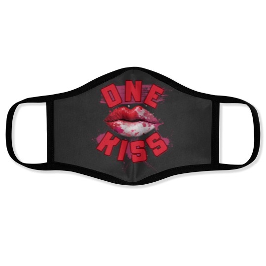 Discover Red-pink Lips One Kisss Face Masks