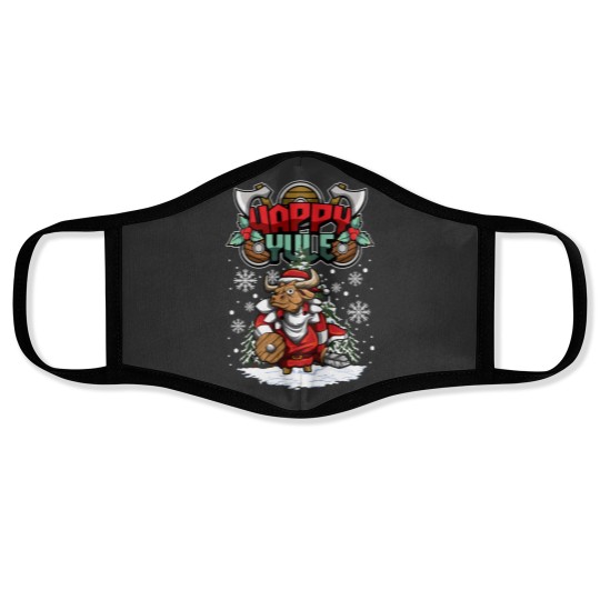 Discover Happy Yule - Viking Christmas - Bull Face Masks