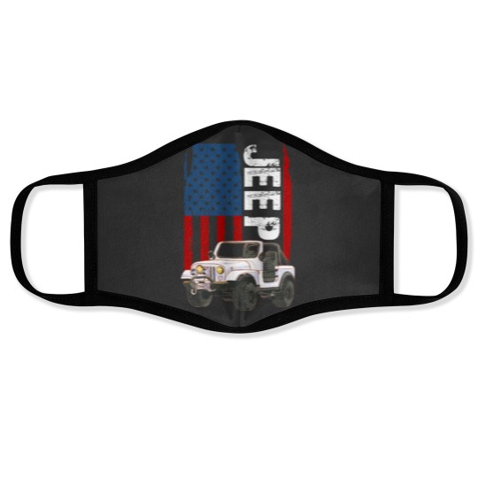 Discover -Jeep-American Flag-Jeep- Face Masks
