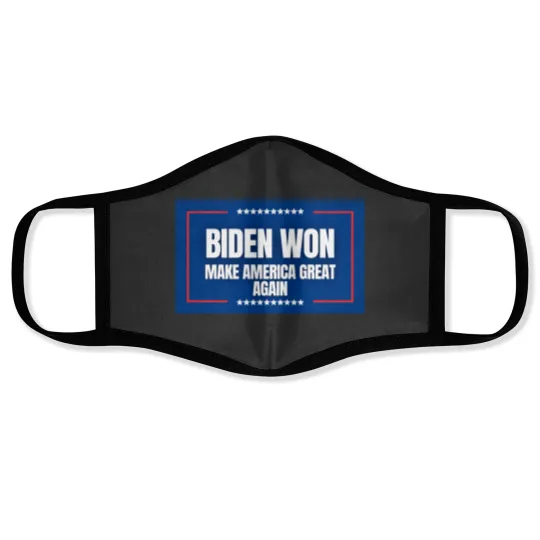 Discover Biden won - make americaa Great Again Face Masks