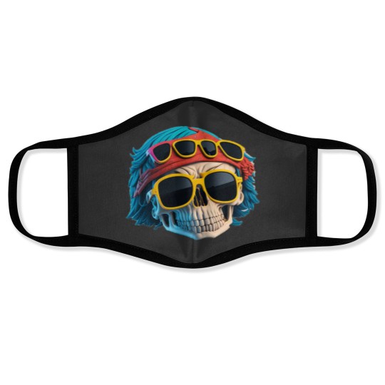 Discover Savage Swag Edgy Gangster Skull Design for Rebels Face Masks