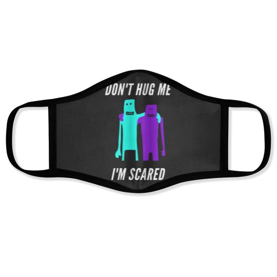 Discover Don't hug me i'm scared cyan and purple Face Masks