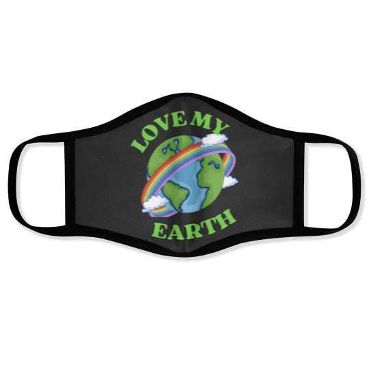 Discover Love My Earth, Gaia,Love mother earth, earth gift,climate activist,Our Climate Our world , cli Face Masks