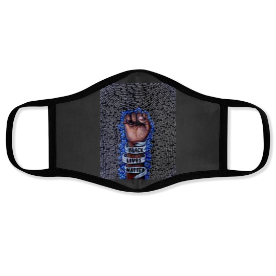 Discover Black Lives Matter Fist With Forget-Me-Nots Face Masks