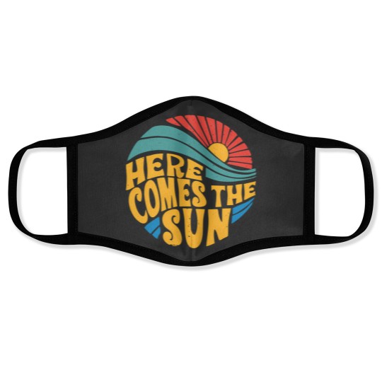 Discover Here Comes The Sun cat Face Masks