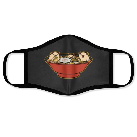 Discover Ramen Japan noodle pug dog gift Face Masks