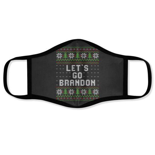 Discover Let 39 S Go Brandon Ugly Christmas Sweater Face Masks