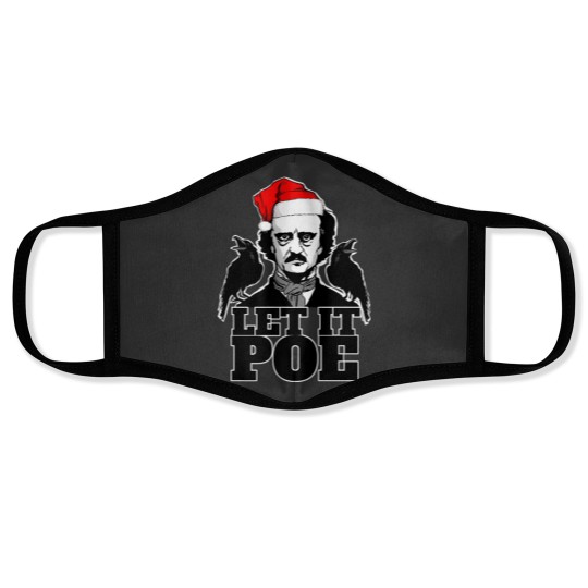 Discover Let It Poe Funny Edgar Allan Poe Christmas Face Masks