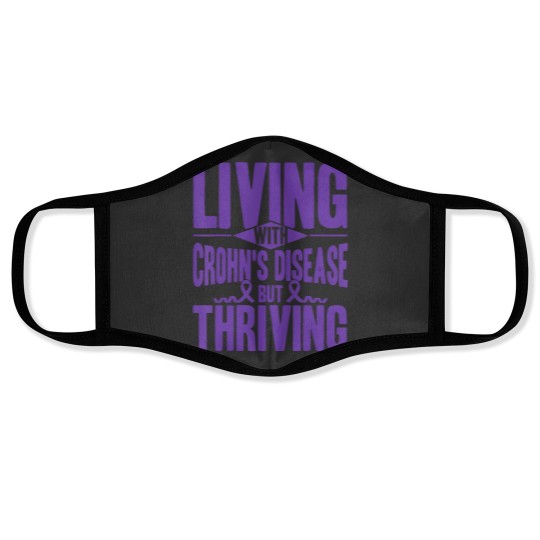Discover living with crohn's disease crohn's disease awareness Face Masks