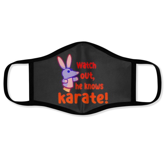 Discover Watch out,he knows karate Face Masks