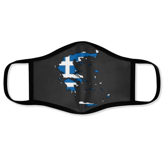 Discover Greece Map With Greek Flag Sticker Face Masks
