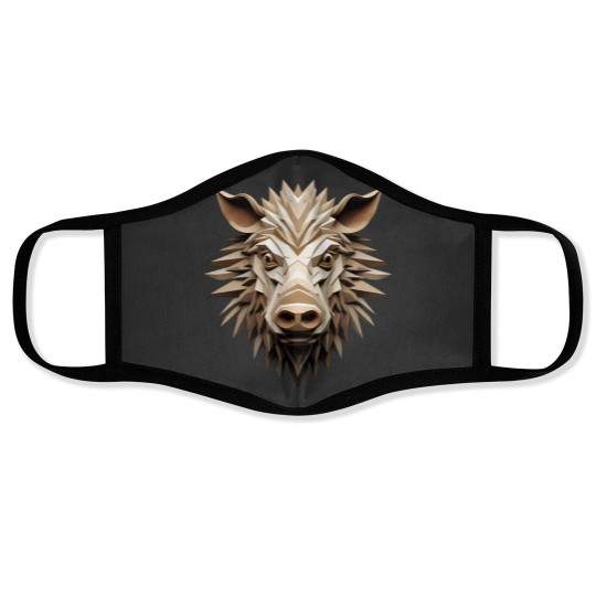 Discover 3D Cartoon Hog, wild boar, Logo, , Wall arts, Art Prints and More Face Masks