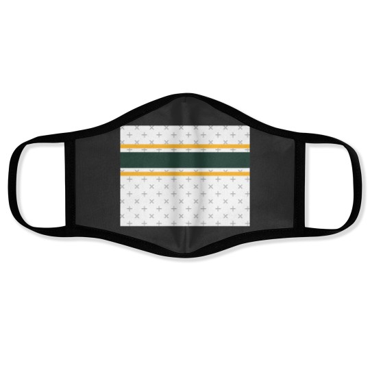 Discover White, Green, &amp Gold Power Stripe Face Masks