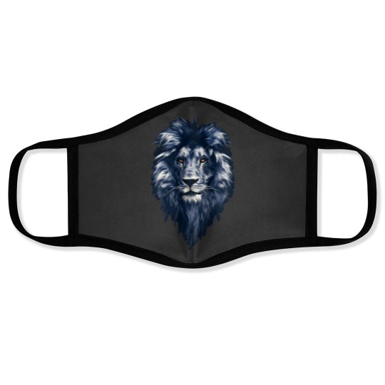 Discover the blue lion Sticker Face Masks