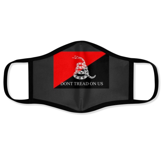 Discover Anarcho-Communist Gadsden Flag Face Masks