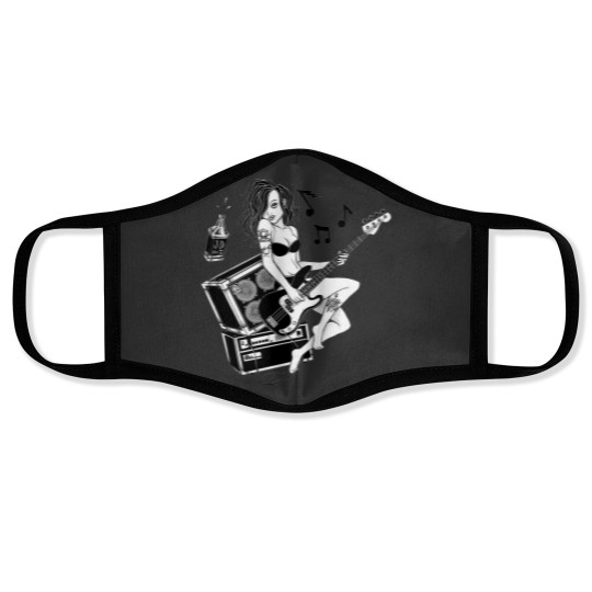 Discover Girl Singer Guitar Rock Face Masks