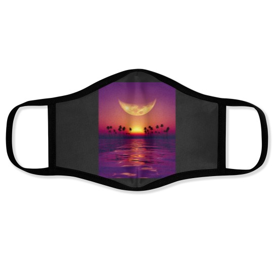 Discover big moon  georgia okeeffe pink moon over water140 Face Masks