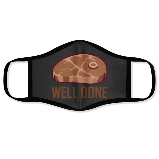 Discover Well done steak bbq matching food gift for men women kids Sticker Face Masks