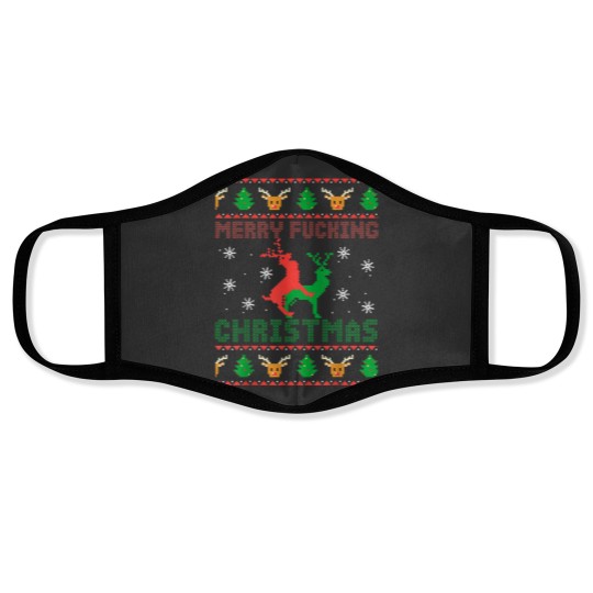 Discover Funny Ugly Christmas Sweater Men Women Adult Fun Xmas Face Masks