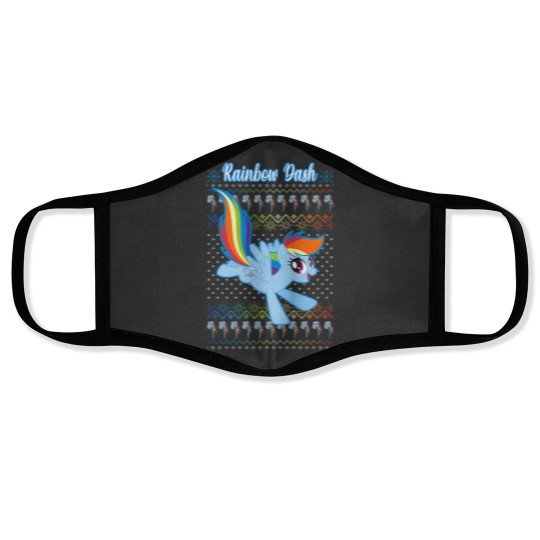 Discover My Little Pony Christmas Rainbow Dash Ugly Sweater Face Masks