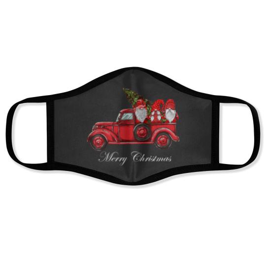 Discover Merry Christmas Vintage Red Truck Gnomes With Christmas Tree Face Masks