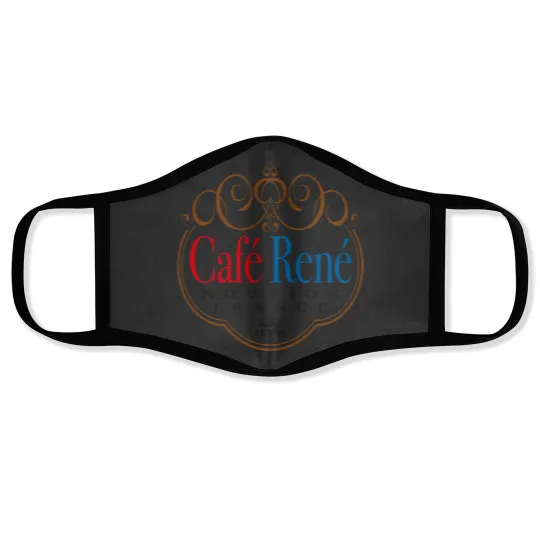 Discover Café rené logo allo allo t shirt Face Masks