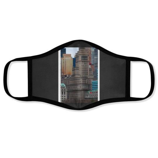Discover Downtown Manhattan New York City Baseball ¾ Sleeve Face Masks