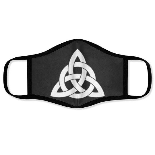 Discover Triquetra With Circle (White) Premium Face Masks
