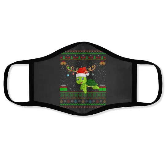 Discover Reindeer Santa Hat Matching Ugly Sea Turtle Christmas Face Masks