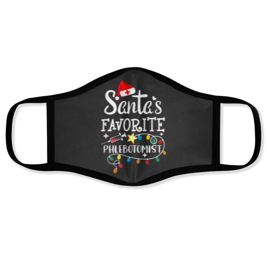 Discover Santa's Favorite Phlebotomist Christmas Phlebotomy Rn Nurse Face Masks