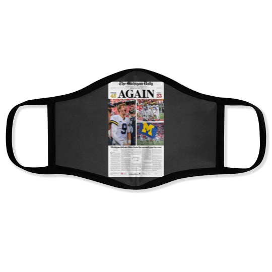 Discover 1130 The Michigan Daily Front Cover (Michigan vs. OSU) Face Masks