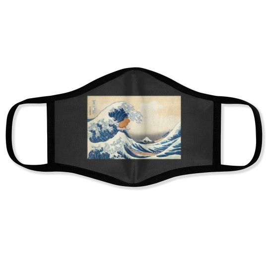 Discover Wave Capy bara Surfing Rodent Face Masks