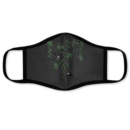 Discover 3 swallows and willow leaves Active Face Masks
