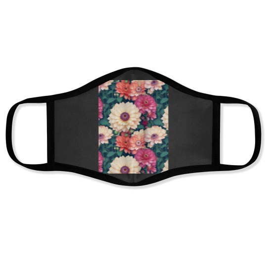 Discover Blossoming Garden Haven Graphic Face Masks