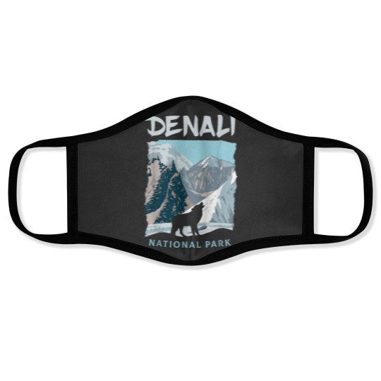 Discover Denali National Park US Wolf Alaska Wolves Face Masks