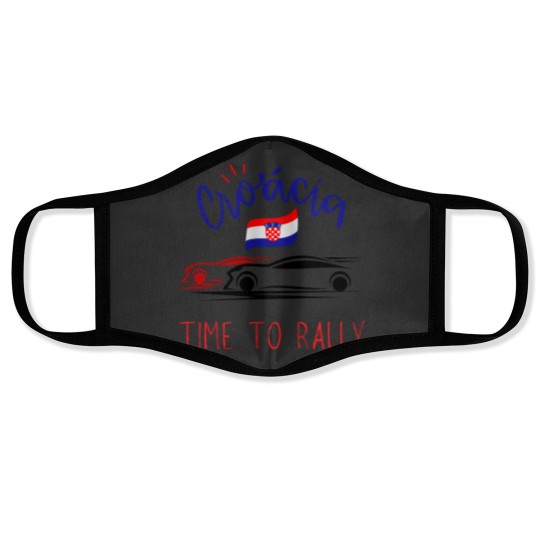 Discover Croatia Time to Rally car rallyingcar rallying t Active Face Masks
