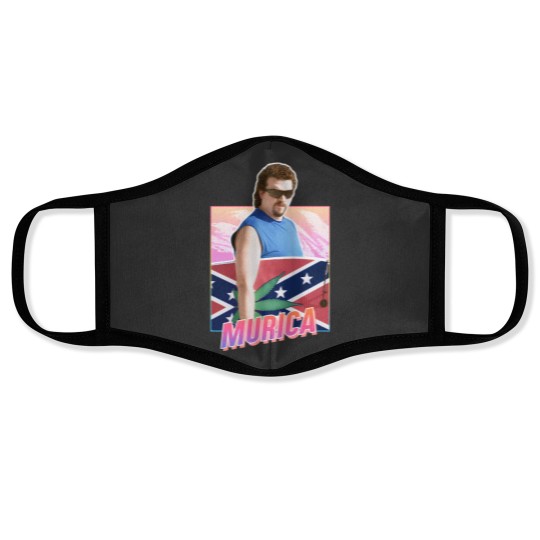 Discover Murica - Kenny Powers - 80s design Face Masks