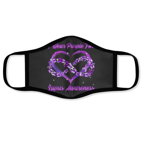 Discover Lupus Awareness I Wear Purple For Lupus Awareness Face Masks